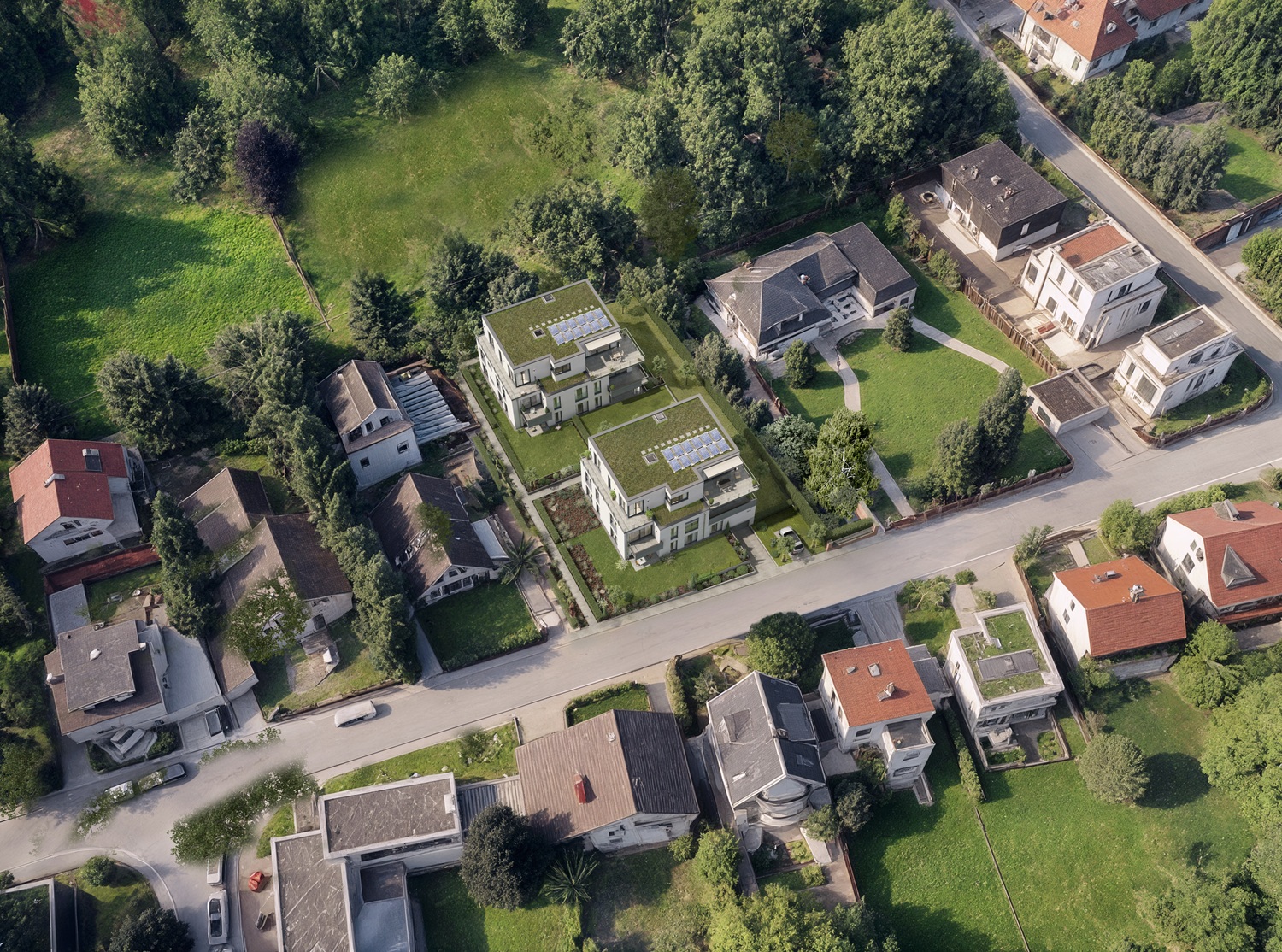 Luftbild des Grundstücks am Hundshager Weg mit Blick über Hofheim am Taunus